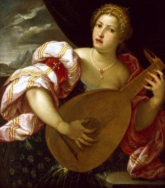 MICHELI Parrasio Young Woman Playing a Lute Spain oil painting art